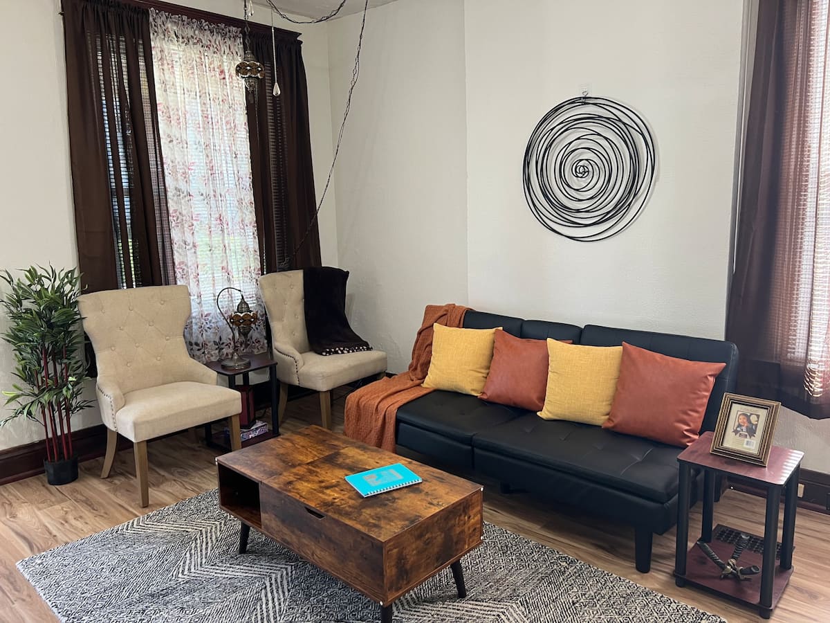 The living space in Peaceful Suite at Tranquility Avenue